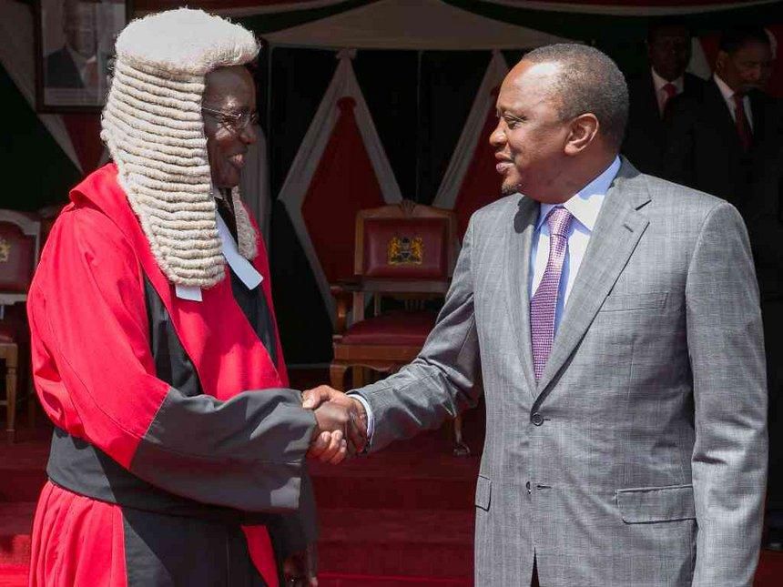 President Uhuru Kenyatta with Chief Justice David Maraga