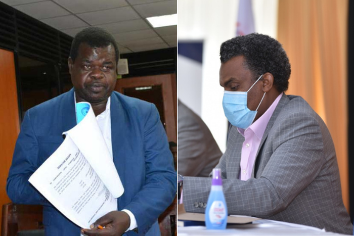 Activist lawyer Okiya Omtatah and Director of Public Prosecutions (DPP) Noordin Haji