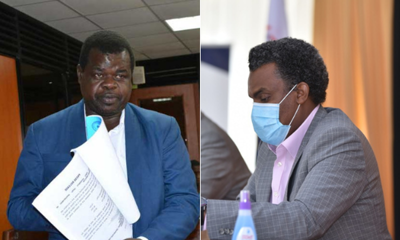 Activist lawyer Okiya Omtatah and Director of Public Prosecutions (DPP) Noordin Haji