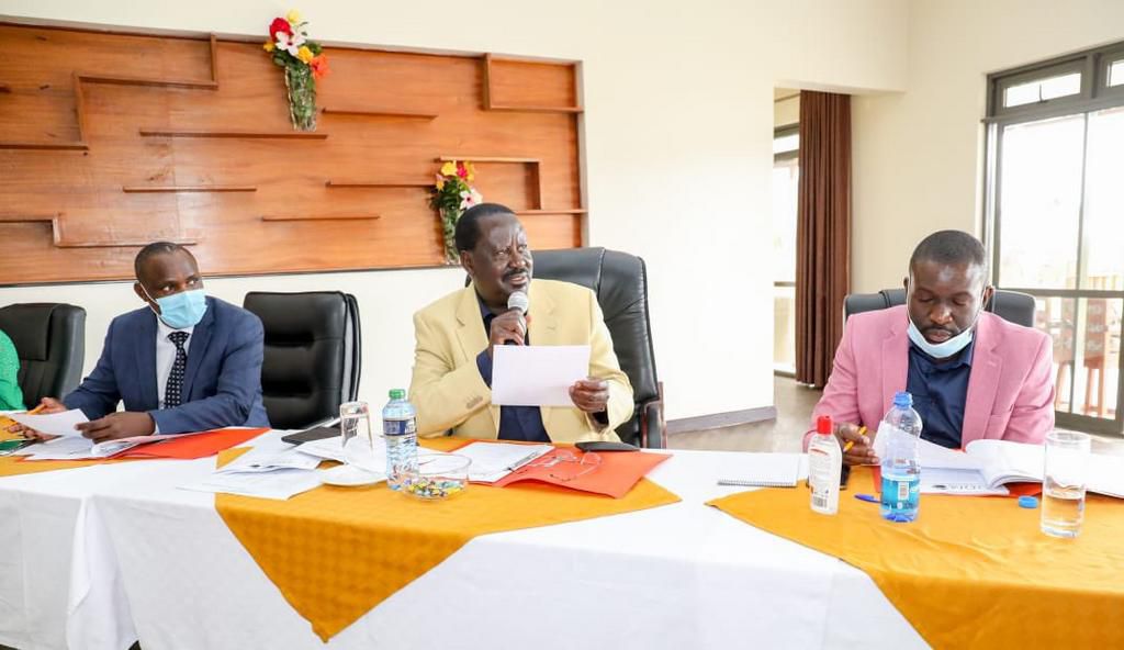 ODM party leader Raila Odinga during a National Executive Committee meeting on September 25, 2020