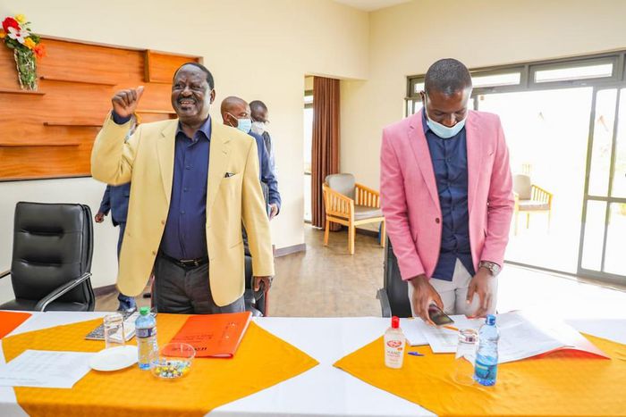 ODM party leader Raila Odinga during a National Executive Committee meeting on September 25, 2020