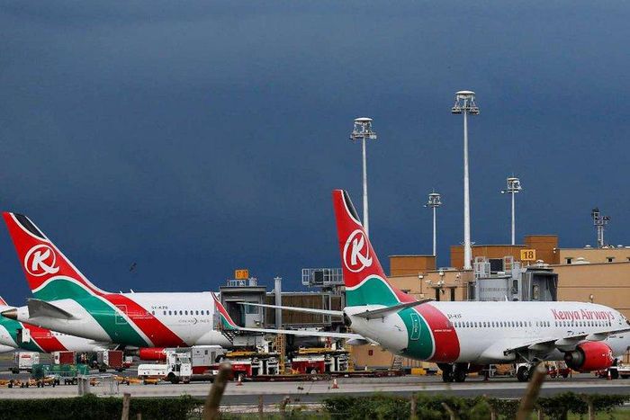 A Kenya Airways plane at JKIA.