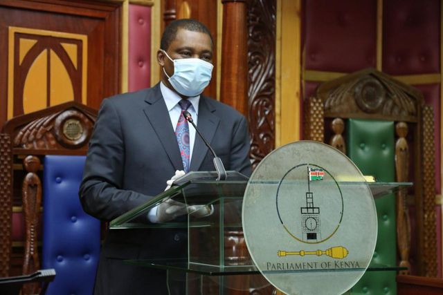 National Assembly Speaker Justin Muturi during the swearing-in of Rachael Ameso Amolo to the Parliamentary Service Commission