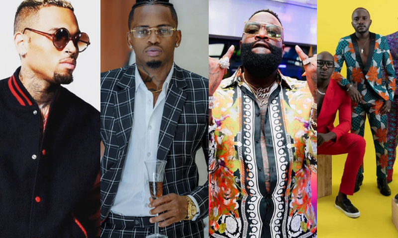 Chris Brown, Diamond Platnumz, Rick Ross and Sauti Sol (Courtesy)