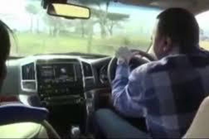 File image of President Uhuru Kenyatta behind the wheels