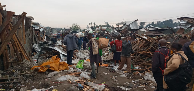Demolitions at Gikomba market in Nairobi