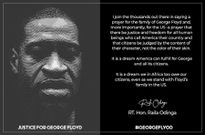 Raila Odinga's Post on George Floyd's death