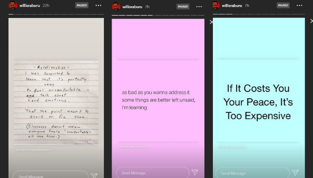 Willis Raburu raises eyebrows with a series of cryptic messages