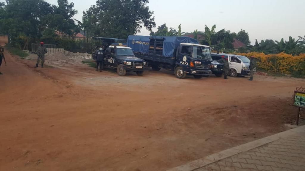 Police Vehicles At Bobi Wines Home