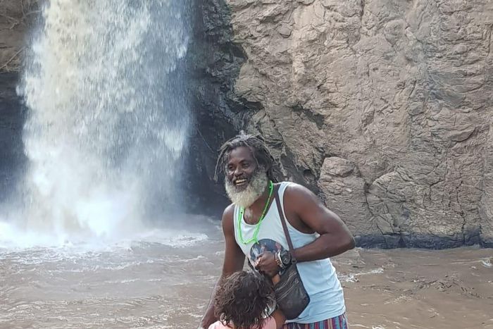 Omar Lali, boyfriend to deceased Keroche heiress Tecra Muigai, with his daughter.