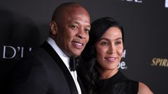 Dr Dre, left, pictured with Nicole Young in 2018
