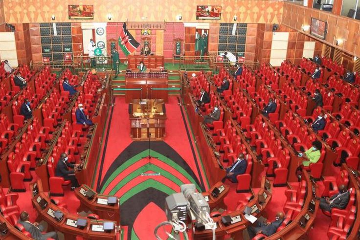 National Assembly of Kenya with members exercising social distancing