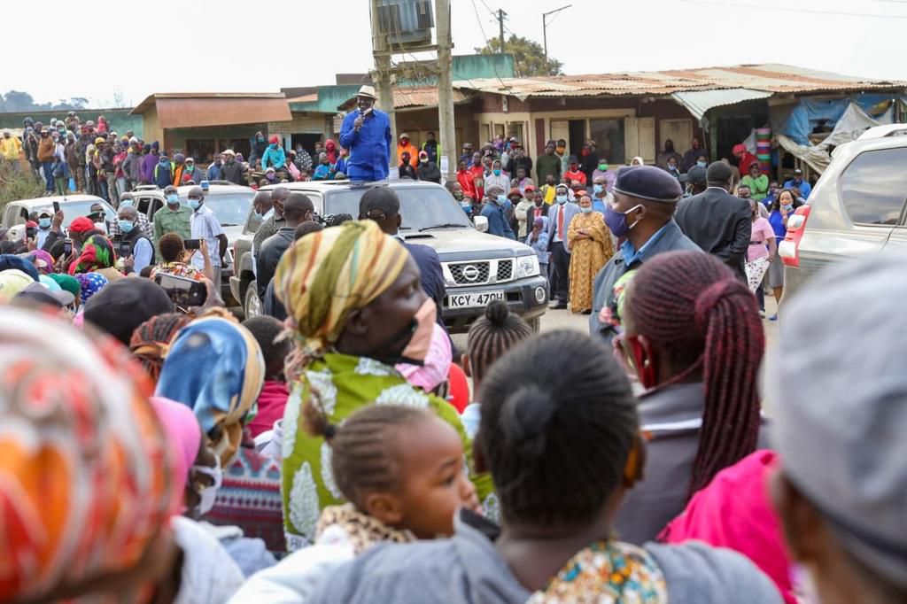 Former Prime Minister Raila Odinga addressing residents of Taita Taveta on September 9, 2020