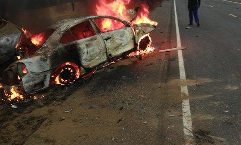 Motorist burnt to death in terrible road crash
