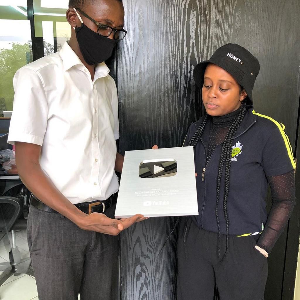 Nadia Mukami awarded by YouTube