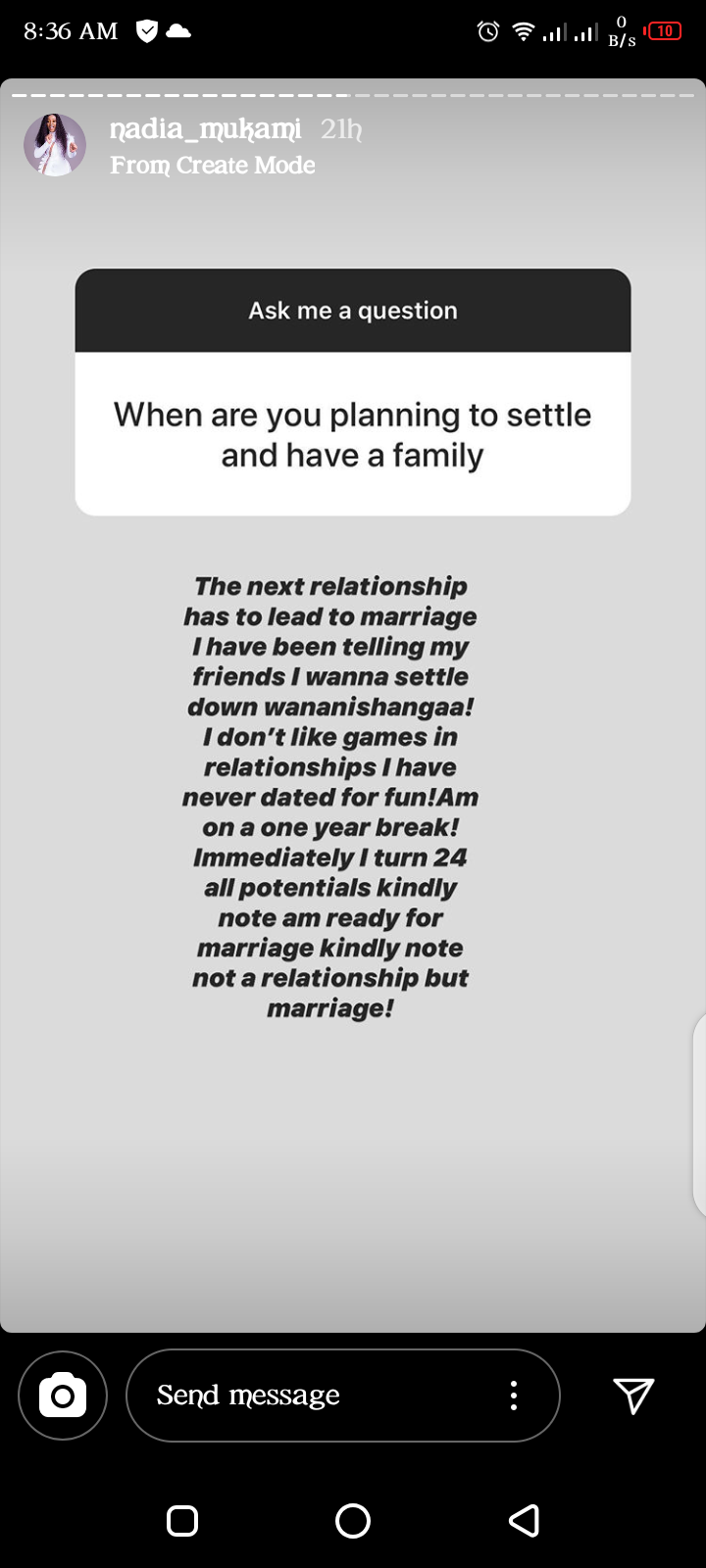 I always get stuck when I get into relationships – Nadia Mukami