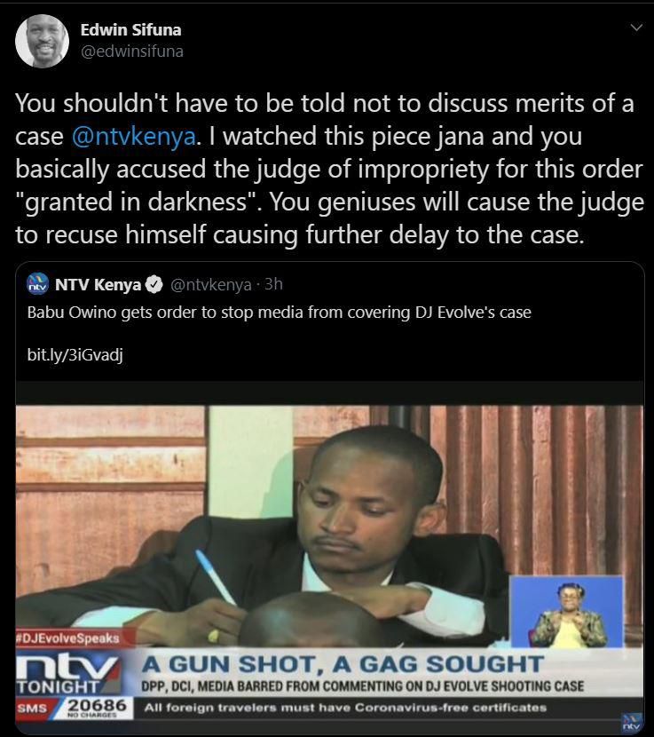 Edwin Sifuna's tweet