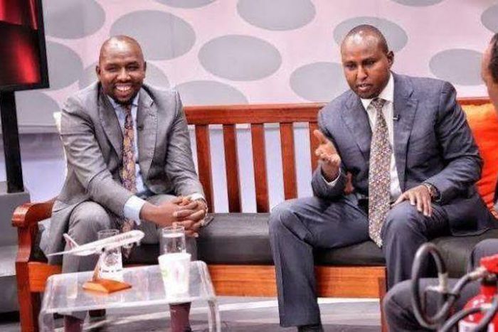 Kipchumba Murkomen and Junet Mohamed during an interview hosted by Jeff Koinange