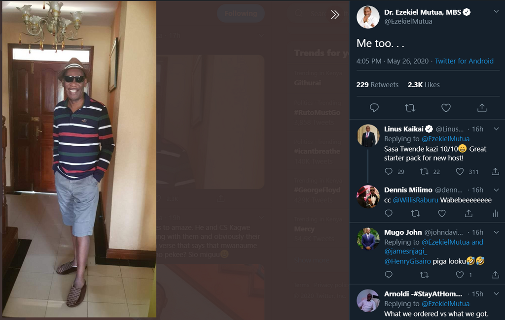 Ezekiel Mutua's post on Tweet (Screenshot)