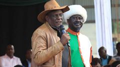 File image of David Murathe with Raila Odinga
