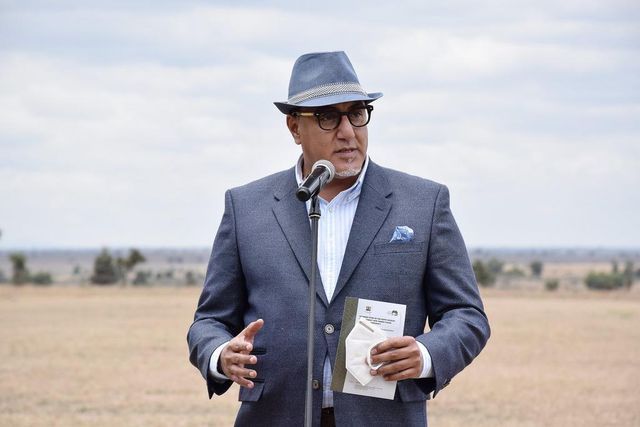 Tourism CS Najib Balala when he received documents to expand Nairobi National Park