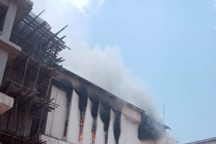 Portion of Kisii County Assembly when a fire broke out