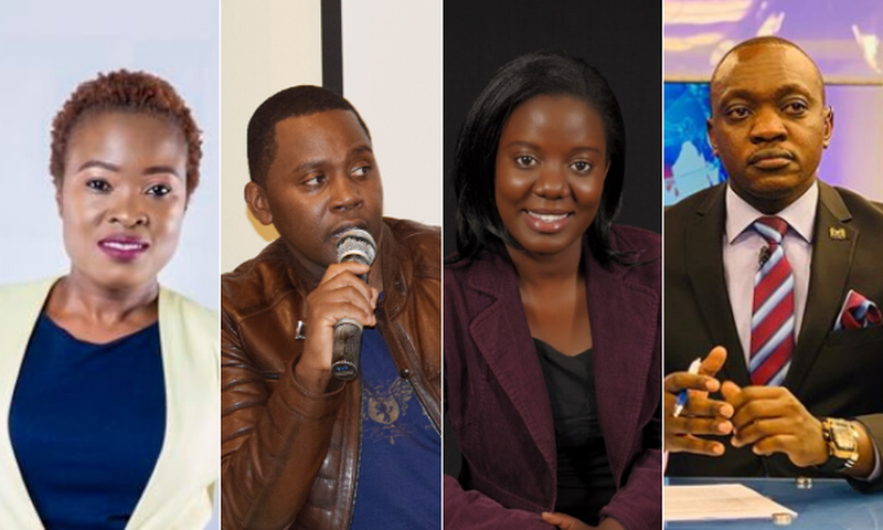 Journalists (L to R) Brenda Wanga, Debarl Inea, Sharon Baranga and Ken Mijungu who have all been fired from NTV