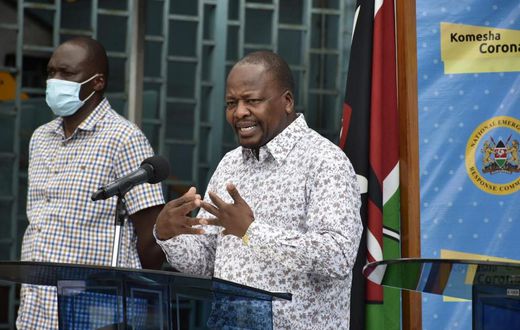 Health CS Mutahi Kagwe during a past press briefing on Coronavirus
