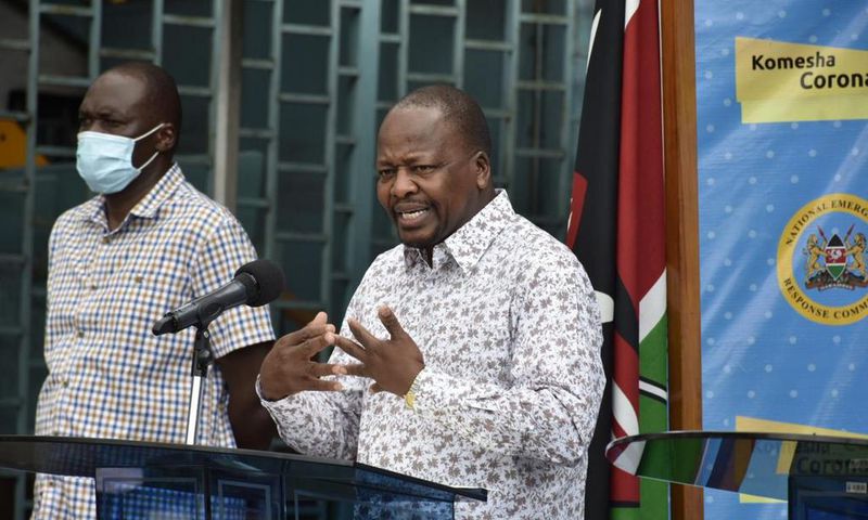 Health CS Mutahi Kagwe during a past press briefing on Coronavirus