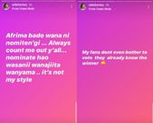 Singer Otile Brown's insta-story posts