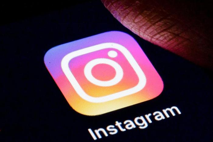 The logo of the Instagram app on a smartphone.