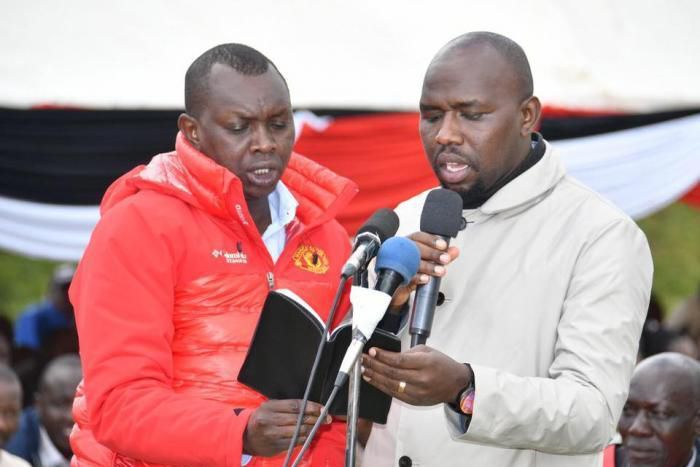 File image of Oscar Sudi with Kipchumba Murkomen
