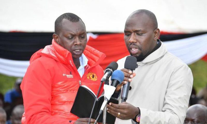 File image of Oscar Sudi with Kipchumba Murkomen
