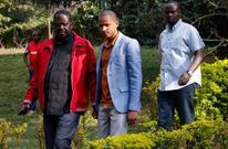 ODM boss Raila Odinga, Embakasi East MP Babu Owino and Kibra MP Imran Okoth.