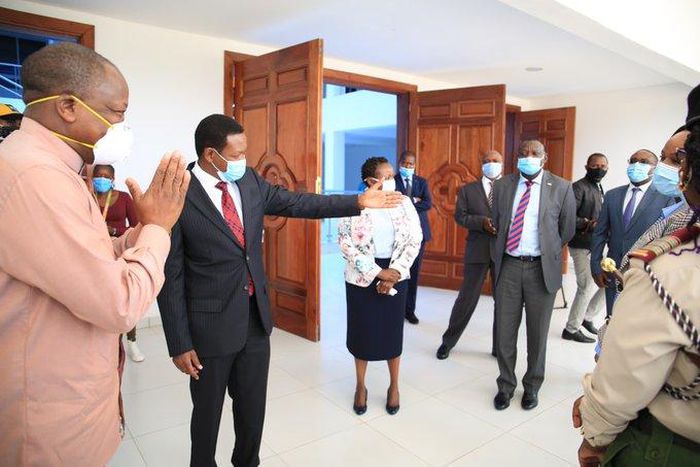 Health CS Mutahi Kagwe in Machakos with Governor Alfred Mutua