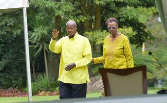 President Yoweri Museveni arriving for the CEC meeting