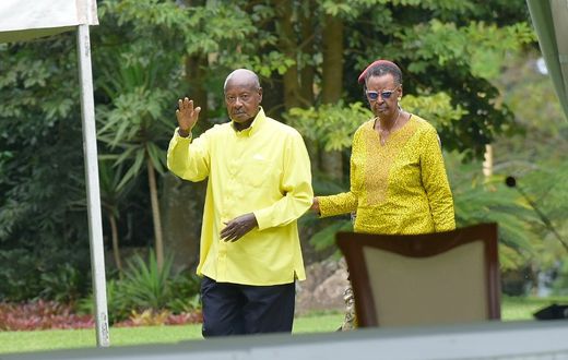 President Yoweri Museveni arriving for the CEC meeting