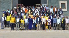 Minister for Luwero-Rwenzori Triangle, Ms Alice Kaboyo met civilian veterans at Parliament