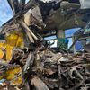 The wreckage of the buses that collided along Kampala-Gulu highway in Kiryandongo District on October 22, 2025.