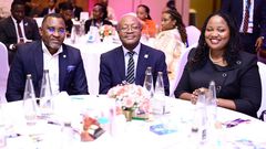 Head of Corporate and Investment Banking Hellen Luyima with customers at the Event