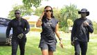 Spice Diana with her security detail