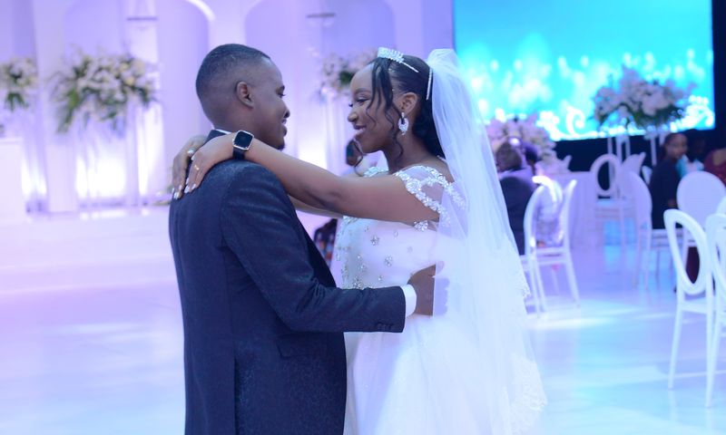 Tonny Katelegga and his bride, Mackline Tesi. 