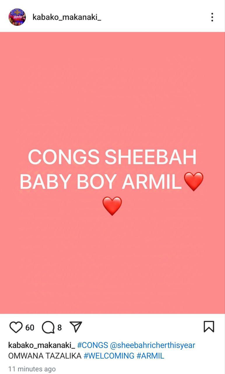 Sheebah gives birth to baby boy