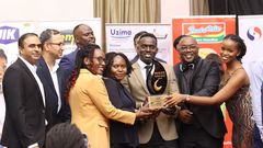 The Indomie Team in Uganda celebrating after recieveing the award.