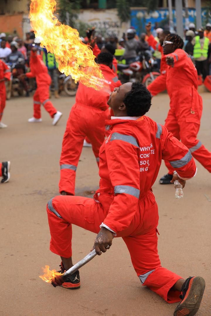 CCBU ran a series of flash mob performances Kampala to promote its returnable glass bottle products. 