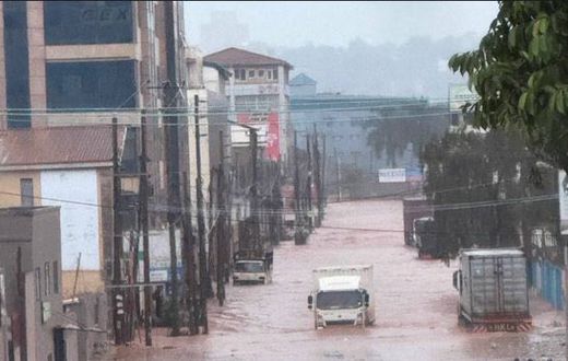 A scene from one of the flooded areas
