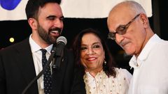 Zohran with his parents Mira and Mahmood Mamdani