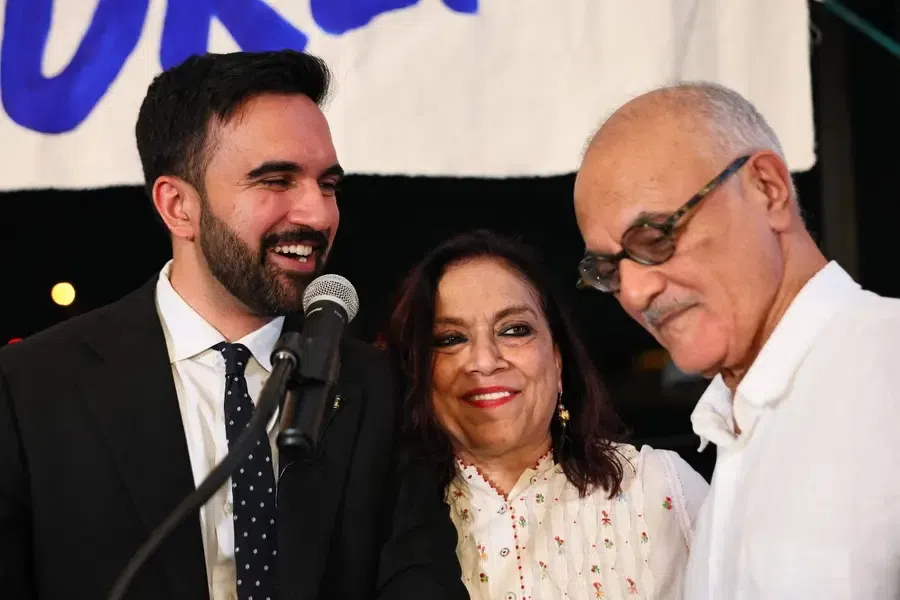 Zohran with his parents Mira and Mahmood Mamdani