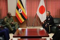 The two defence chiefs during the meeting in Tokyo