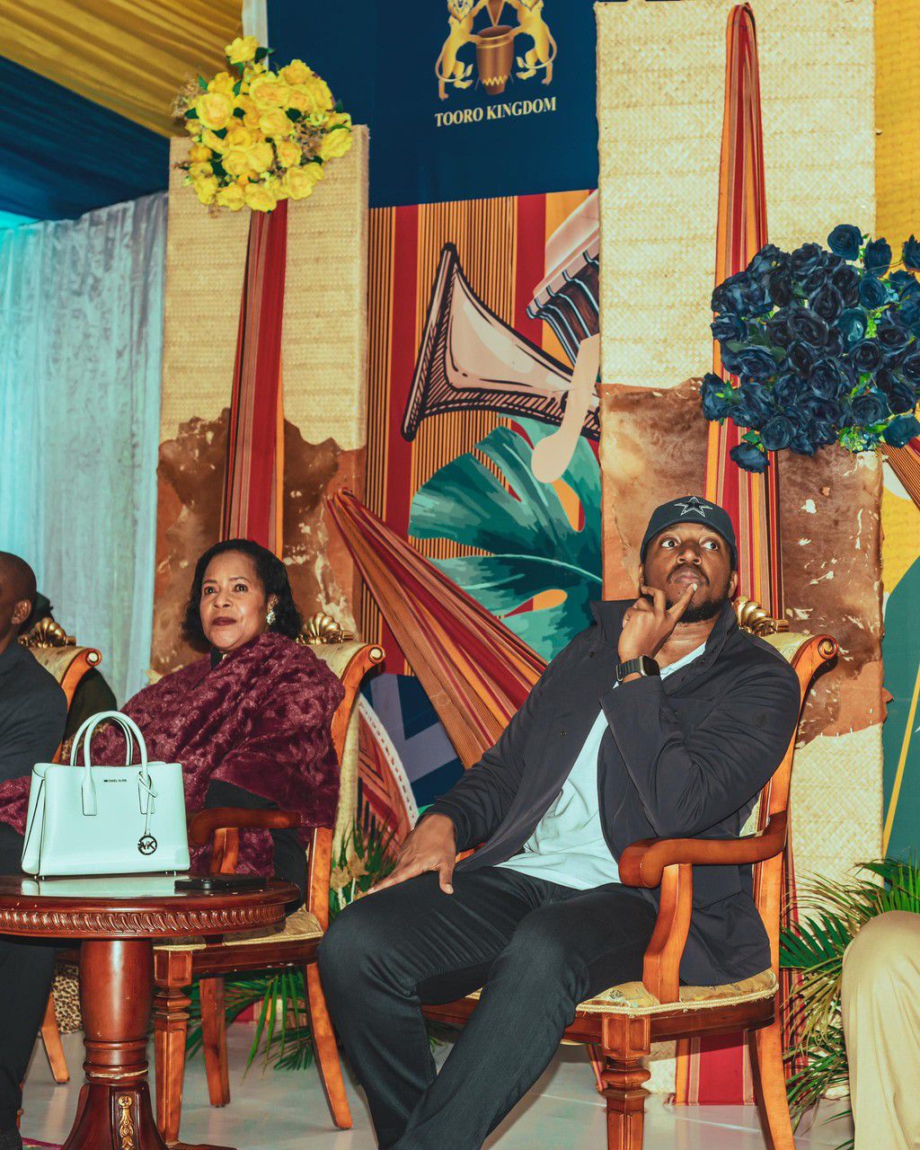 King Oyo and Queen Mother Best Kemigisa enjoy music at the festival